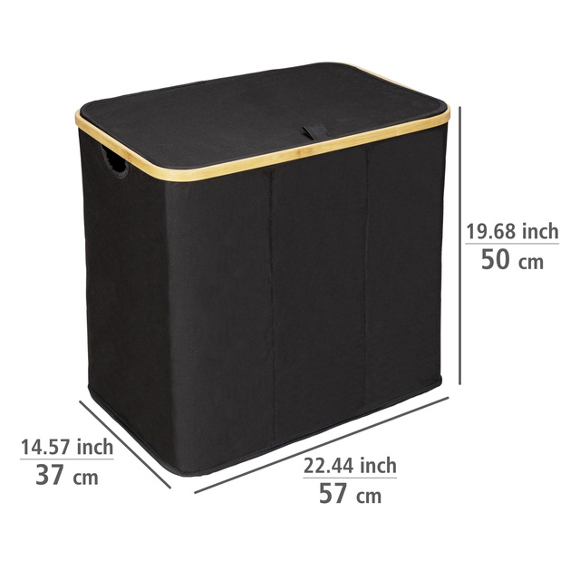 Kosz na pranie, bambus, 57 x 50 x 37, Trio Ecori, WENKO