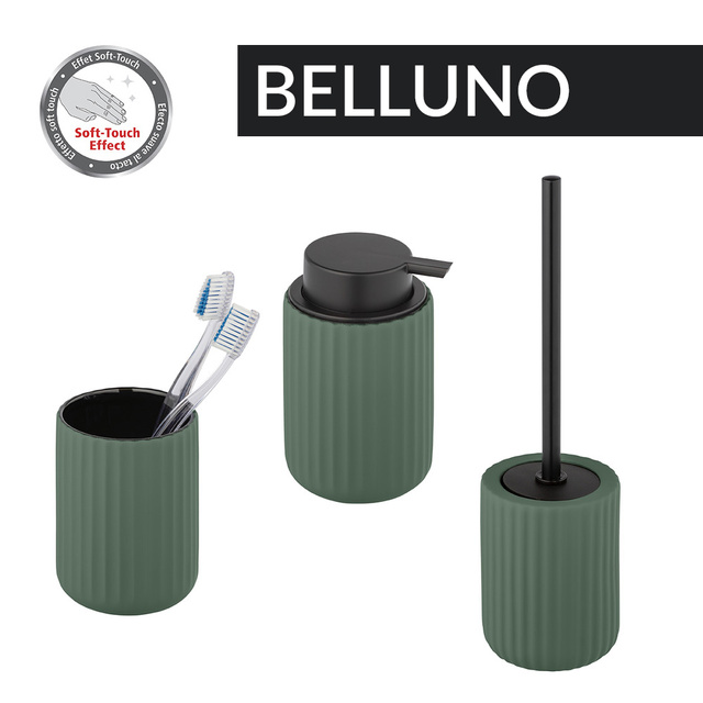 Pojemnik na szczoteczki do zębów BELLUNO, ceramiczny, Ø 8 cm, zielony, WENKO