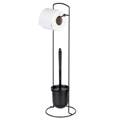 Metalowy stojak na papier w pojemnikiem na szczotkę WC 2w1 ZALEA