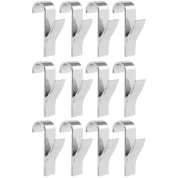 Zestaw haczyków - wieszaków na grzejnik żeberkowy, chrom, 12 sztuk w komplecie