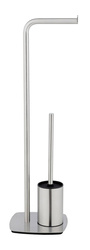 Szczotka do WC z uchwytem na papier toaletowy, matowa stal nierdzewna, IRIA, WENKO
