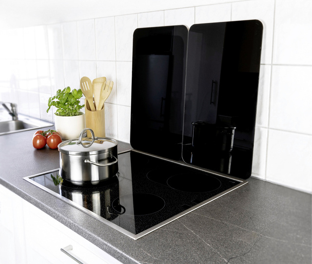 Szklane płyty ochronne na kuchenkę BLACK, 2 sztuki, WENKO