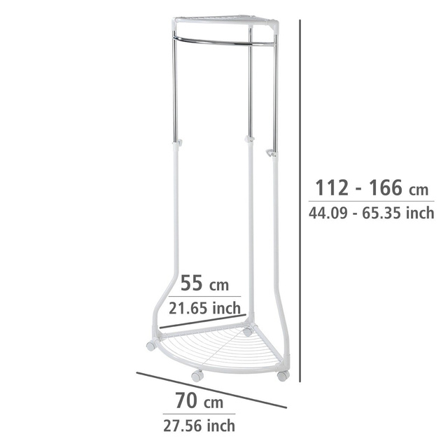 Narożny wieszak na ubrania - szafa na kółkach, WENKO