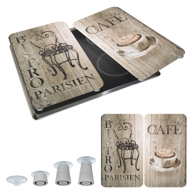 Szklane płyty ochronne na kuchenkę, CAFE BISTRO - 2 sztuki, WENKO