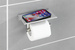 Uchwyt na papier toaletowy z półką na telefon, stal nierdzewna