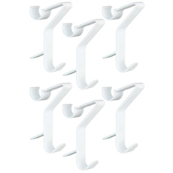 Wieszaki łazienkowe FLEXI montowane do grzejnika rurowego, zestaw 6 uchwytów z tworzywa sztucznego - WENKO