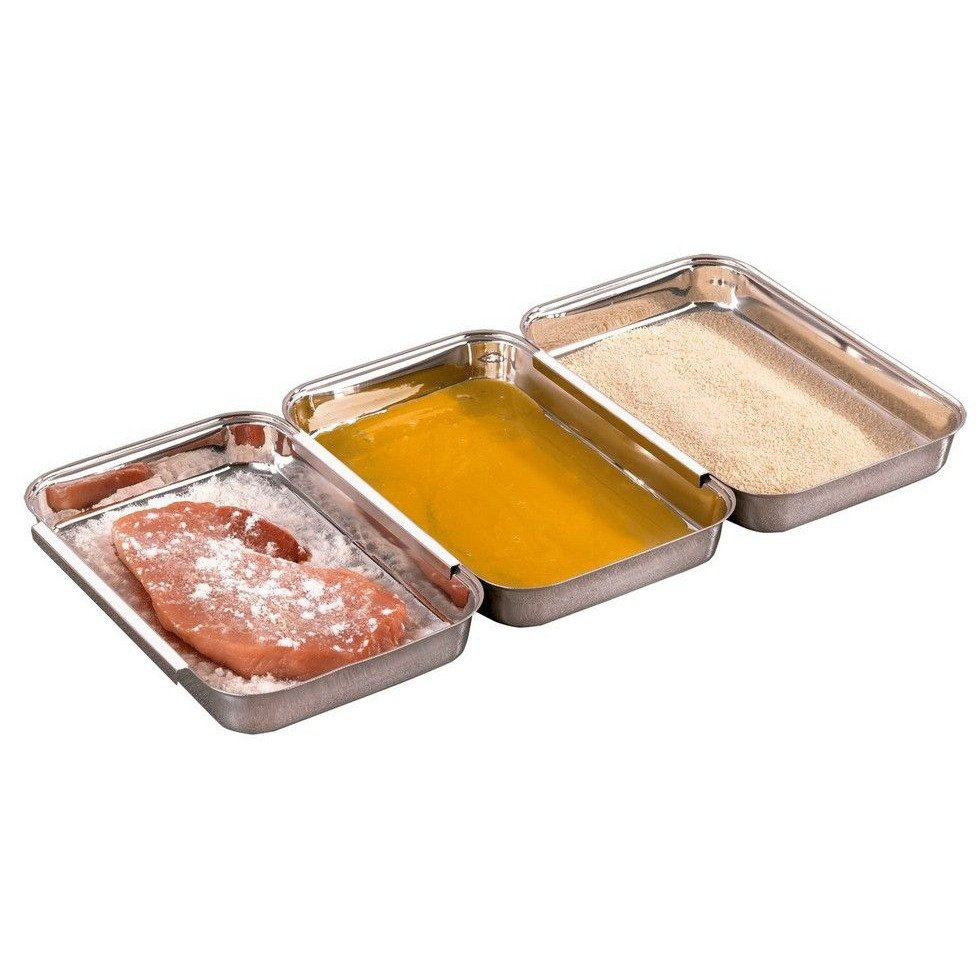 Zestaw do panierowania artykułów spożywczych, stal nierdzewna