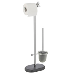 Stojak na papier toaletowy i szczotkę wc PURO, 2w1, stal nierdzewna, WENKO
