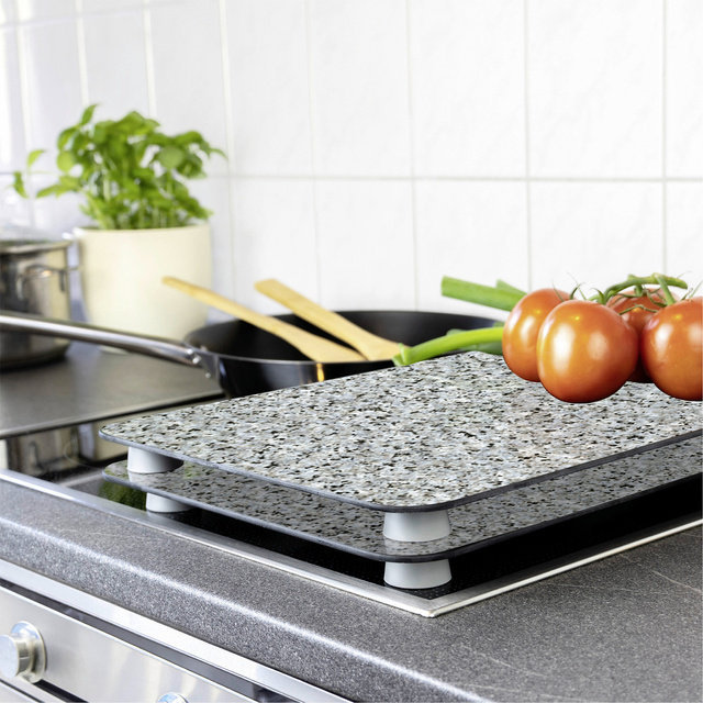 Szklane płyty ochronne GRANIT na kuchenkę – 2 sztuki, WENKO