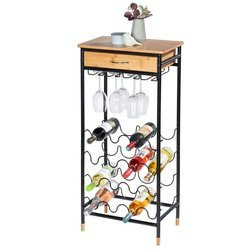 Stojak na wino z uchwytem na kieliszki i szufladą LOFT, WENKO