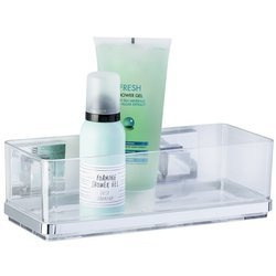 Prostokątna półka łazienkowa QUADRO z pojemnikiem, Vacuum-Loc, pod prysznic, WENKO