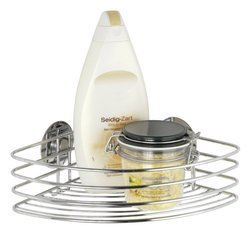 Narożna półka łazienkowa, koszyk Turbo-Loc - stal chromowana