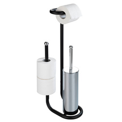 Stojak na papier toaletowy ze szczotką wc UNIVERSALO, 3w1, WENKO