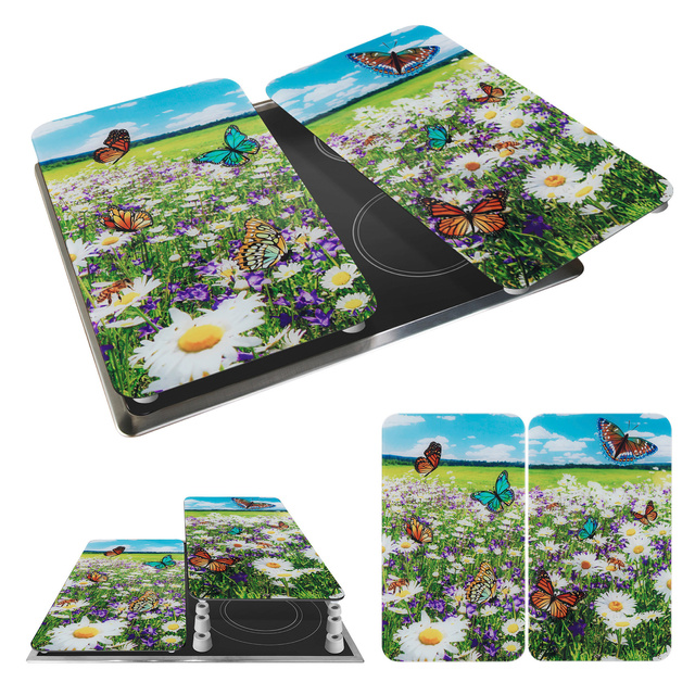 Szklane płyty na kuchenkę, 2 sztuki, Summer Meadow, Maximex