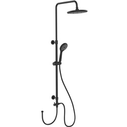 Kolumna prysznicowa z deszczownicą i słuchawką, czarna, 120 cm, WENKO