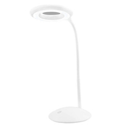 Lampka na biurko LED z lupą, Ø 14,8 cm, biała