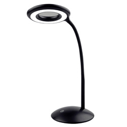 Lampka na biurko LED z lupą, Ø 14,8 cm, czarna