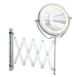 Lusterko kosmetyczne BROLO z podświetleniem LED i teleskopowym ramieniem, powiększenie x3, WENKO