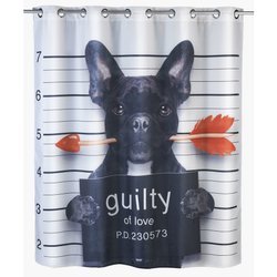 Zasłona prysznicowa GUILTY DOG, tekstylna, 180x200 cm, WENKO