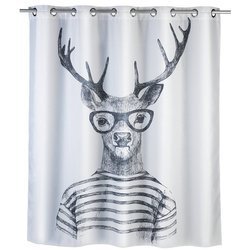 Zasłona prysznicowa Mr Deer, tekstylna, 180x200 cm, WENKO