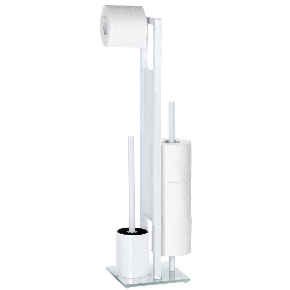 Zestaw: stojak i uchwyt na papier toaletowy, szczotka do toalety, RIVALTA +  zapasowa końcówka, WENKO | Toilettenbürstenhalter