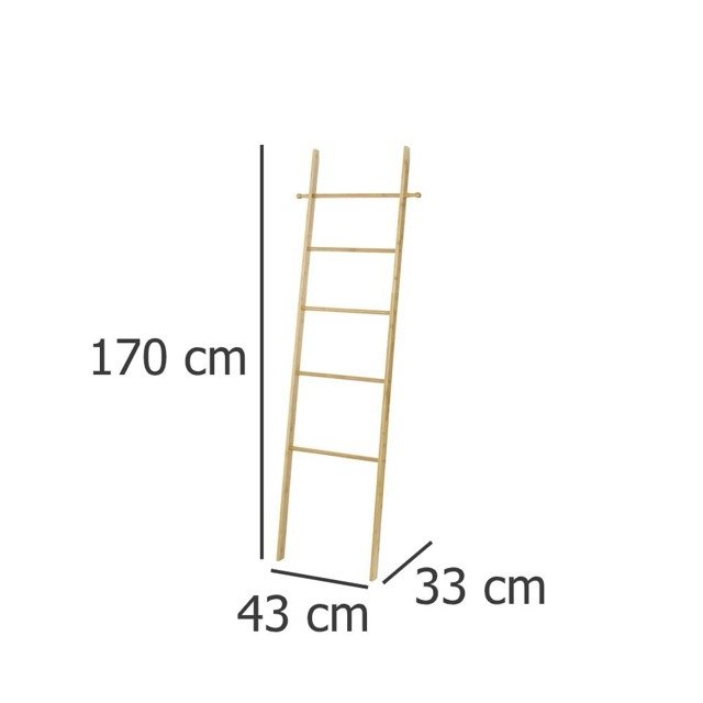 Drabina do wieszania ręczników BAHARI, bambusowa drabinka na ręczniki, WENKO
