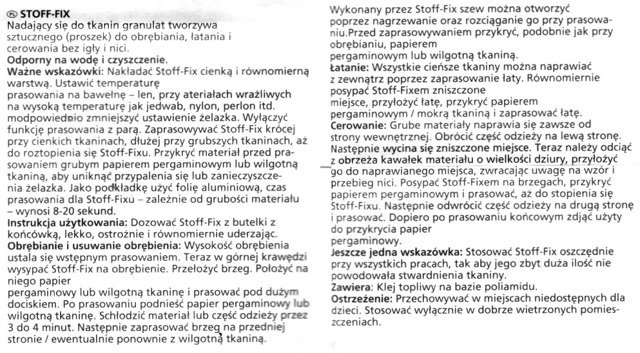 Klej w proszku do materiału, do szybkiej naprawy odzieży FABRIC-FIX, Maximex