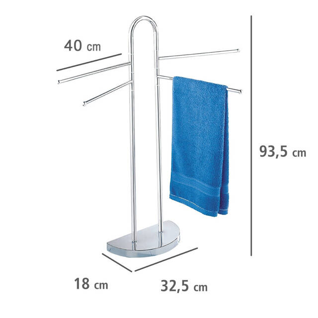Łazienkowy stojak na ręczniki - 4 ramienny, chromowany, WENKO
