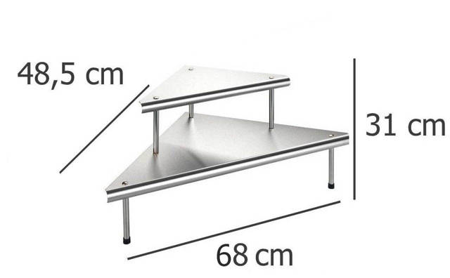 Narożna półka kuchenna Massivo DUO, 2 poziomy