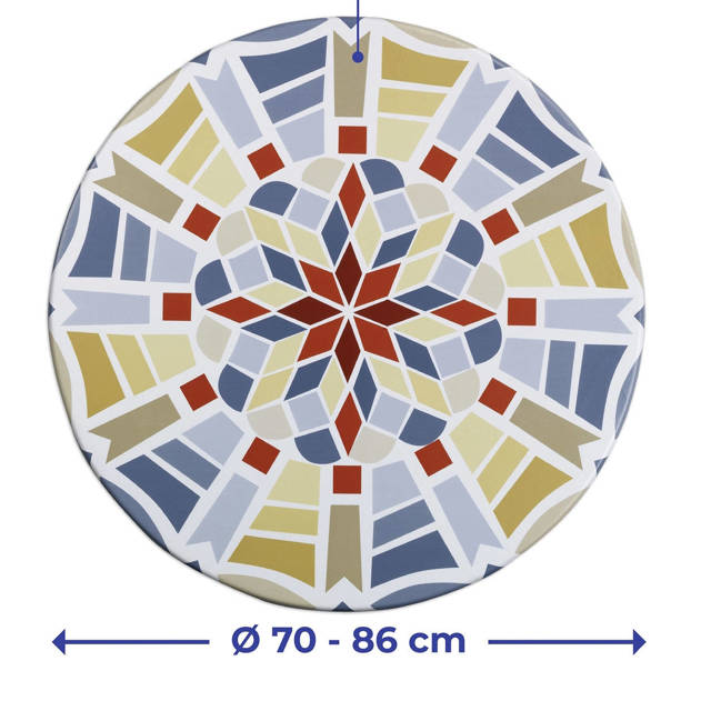 Obrus na stolik ogrodowy, motyw mozaiki, Ø 90 cm