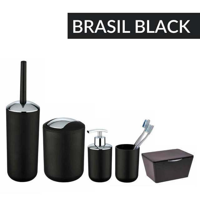 Pojemnik na szczotkę BRASIL BLACK + szczotka WC, WENKO