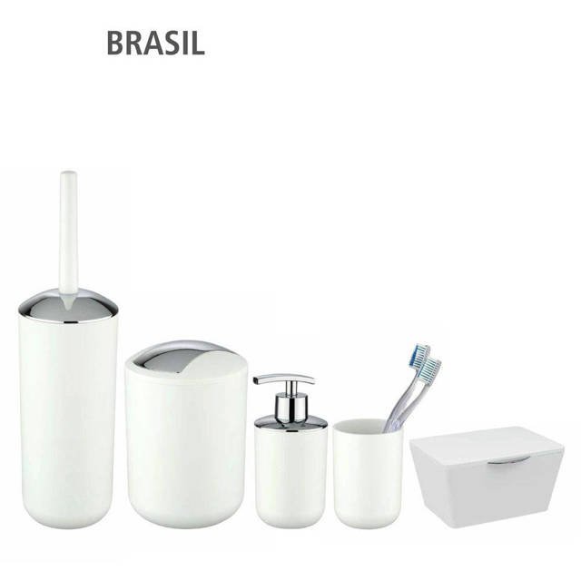 Pojemnik na szczotkę BRASIL WHITE + szczotka WC, WENKO