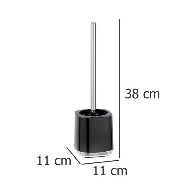Pojemnik na szczotkę toaletową MASONE+szczotka toaletowa, czarny, WENKO