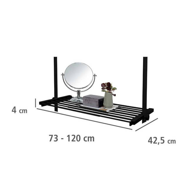Półka do garderoby, HERKULES, 73-120 x 42 cm, czarna, WENKO