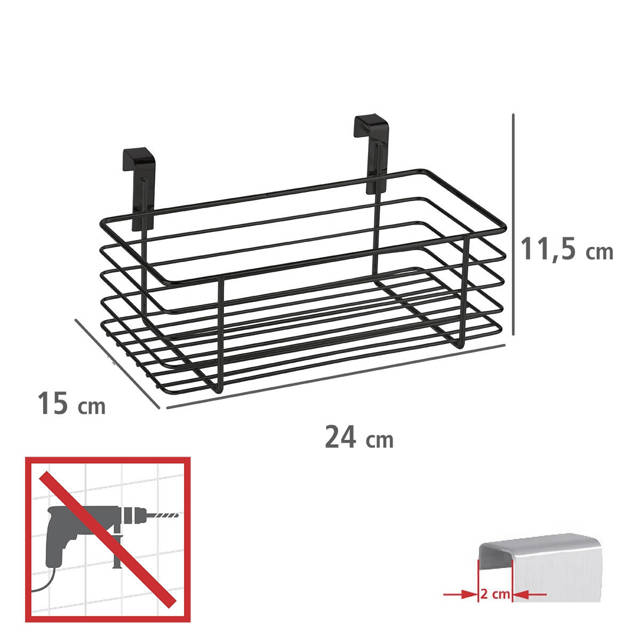 Półka kuchenna, wielofunkcyjny koszyk do przechowywania, 15 x 24 x 11,5 cm, WENKO