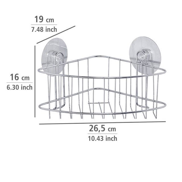 Półka łazienkowa narożna OSIMO, na przyssawki, WENKO
