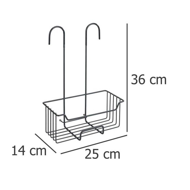 Półka łazienkowa zawieszana na baterii prysznicowej CADDY MILO, czarna, WENKO
