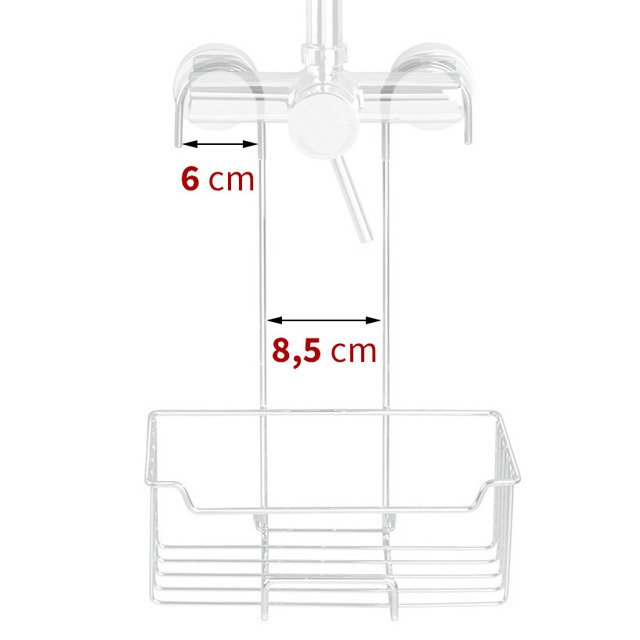 Półka łazienkowa zawieszana na baterii prysznicowej CADDY MILO, srebrna, WENKO