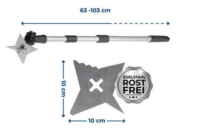 Skrobak do fug z 4 ząbkami i rączką teleskopową