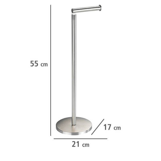 Stojak łazienkowy na papier toaletowy, konstrukcja z uchwytem i drążkiem na 4 dodatkowe rolki - WENKO