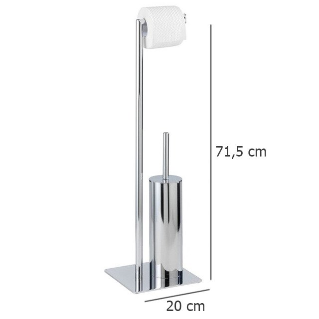 Stojak na papier toaletowy i szczotkę RECCO do WC - 2w1, WENKO