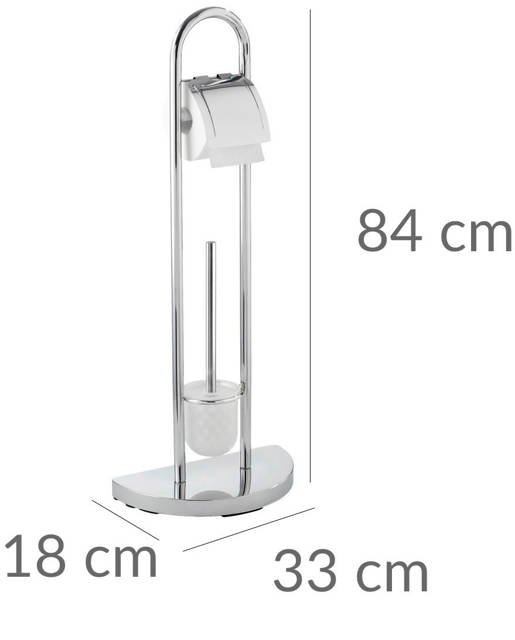 Stojak na papier toaletowy i szczotkę do WC, COSENZA - 2w1, WENKO