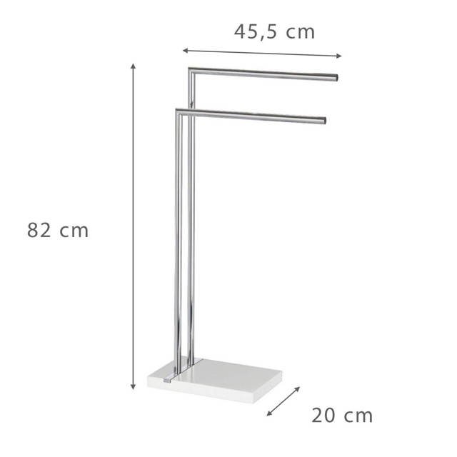 Stojak na ręczniki NOBLE WHITE - 2 ramienny, chromowany, WENKO