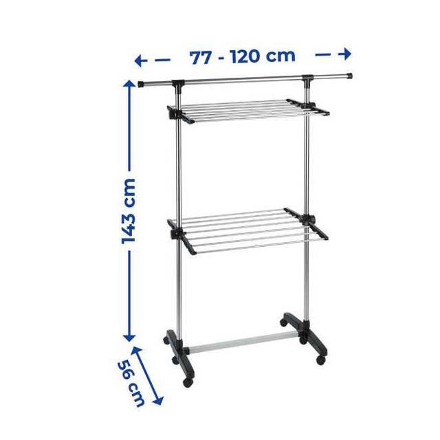 Suszarka na pranie ze stali nierdzewnej, 77-120 cm