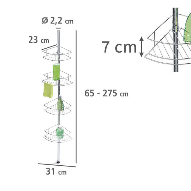 Teleskopowa półka pod prysznic DOLCEDO, 4 poziomy, WENKO