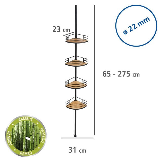 Teleskopowa półka pod prysznic DOLCEDO, 4 poziomy, WENKO