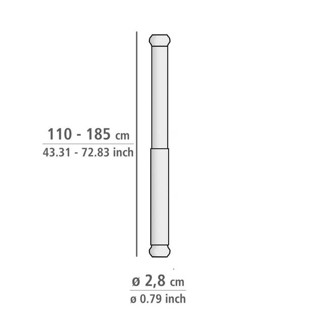 Teleskopowy drążek prysznicowy LUZ, Ø 2,8 cm, 110-185 cm, biały, WENKO