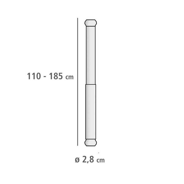 Teleskopowy drążek prysznicowy LUZ, Ø 2,8 cm, 110-185 cm, czarny, WENKO