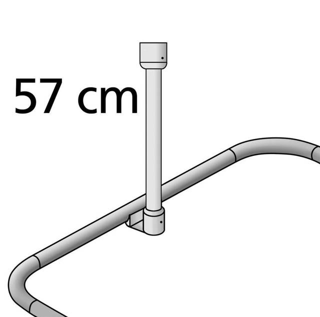 Uchwyt do zawieszenia drążka od zasłony prysznicowej, Ø 2 cm, 57 cm, WENKO