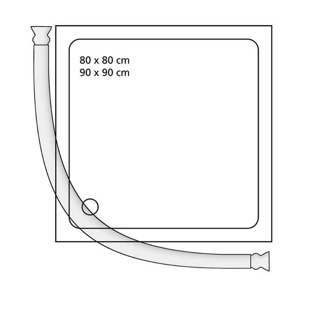 Uniwersalny drążek prysznicowy, 80 x 80/90 x 90 cm,WENKO